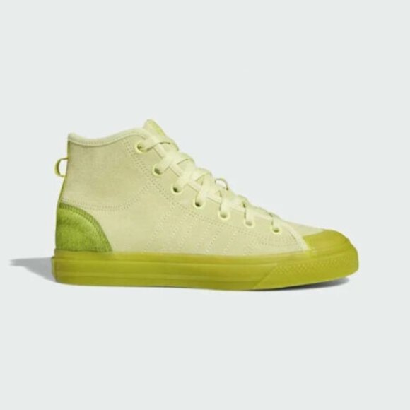 Adidas Originals Women's NIZZA HI RF Yellow Green Fashion Sneakers FW4542 - Picture 2 of 4